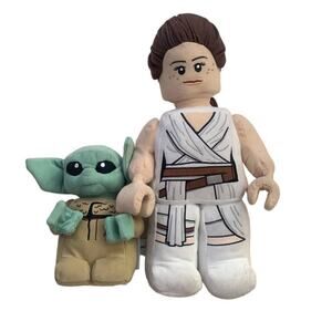 Star Wars Rey & Grogu Plush Set Disney Baby Yoda Stuffed Toy Mandalorian Bundle